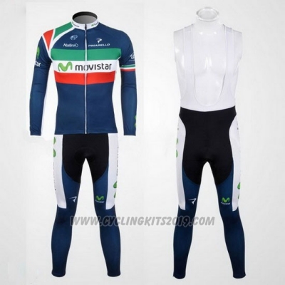 2012 Cycling Jersey Movistar Campione Italy Long Sleeve and Bib Tight