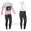 2013 Cycling Jersey Movistar Lider White and Red Long Sleeve and Bib Tight