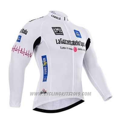 2015 Cycling Jersey Giro D'italy White Long Sleeve and Bib Tight