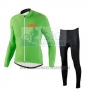 2016 Cycling Jersey Ktm Green Long Sleeve and Salopette