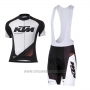 2016 Cycling Jersey Ktm White and Black Short Sleeve and Salopette