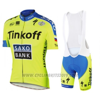 2016 Cycling Jersey Tinkoff Saxo Bank Yellow and Blue Short Sleeve and Bib Short [hua3604]