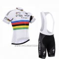 2016 Cycling Jersey UCI Mondo Campione Lider Quick Step White Short Sleeve and Bib Short