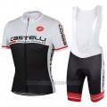 2017 Cycling Jersey Castelli Black and White Short Sleeve and Bib Short
