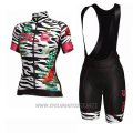 2017 Cycling Jersey Women ALE Flowers White and Black Short Sleeve and Bib Short