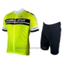 2019 Cycling Jersey Nalini Black Bright Green Short Sleeve and Bib Short