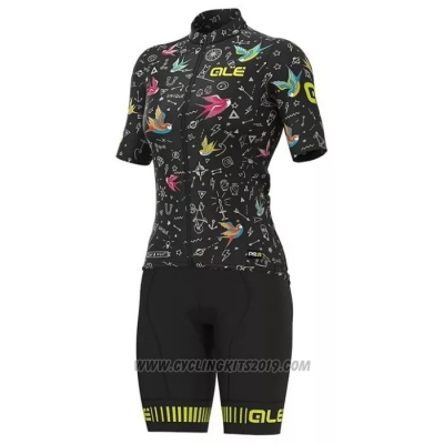 2022 Cycling Jersey ALE Black Multicolore Short Sleeve and Bib Short