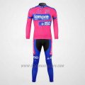 2012 Cycling Jersey Lampre ISD Pink and Sky Blue Long Sleeve and Bib Tight