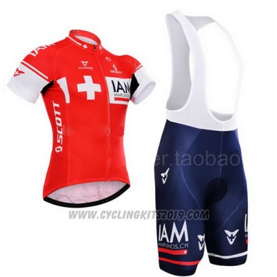 2015 Cycling Jersey IAM Campione Switzerland Short Sleeve and Bib Short