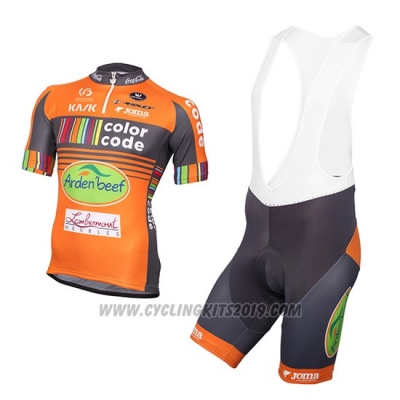 2016 Cycling Jersey Color Code Orange Short Sleeve and Bib Short