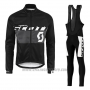 2016 Cycling Jersey Scott White and Black Long Sleeve and Salopette