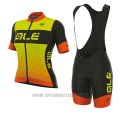 2017 Cycling Jersey Women ALE R-ev1 Master Yellow and Orange Short Sleeve and Bib Short