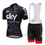 2018 Cycling Jersey Sky Black and Red Short Sleeve and Bib Short