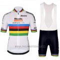 2018 Cycling Jersey UCI Mondo Campione Leader Boels Dolmans White Short Sleeve and Bib Short