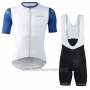 2019 Cycling Jersey Lecol White Blue Short Sleeve and Bib Short