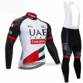 2019 Cycling Jersey UCI World Champion Uae White Black Red Long Sleeve and Bib Tight