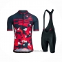 2021 Cycling Jersey Castelli Red Dark Blue Short Sleeve and Bib Short