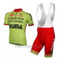 2014 Cycling Jersey Christina Watches Onfone Green Short Sleeve and Bib Short