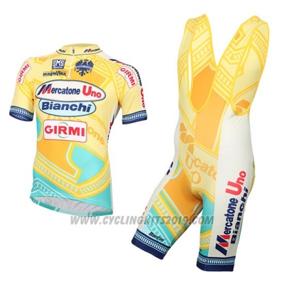 2016 Cycling Jersey Mercatone Uno Yellow Short Sleeve and Bib Short