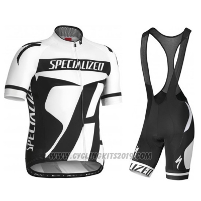 2016 Cycling Jersey Specialized White and Gray Short Sleeve and Bib Short