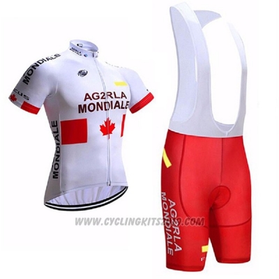 2017 Cycling Jersey Ag2rla Mondiale White Short Sleeve and Bib Short [hua3168]
