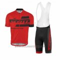 2017 Cycling Jersey Scott Red and Black Short Sleeve and Salopette
