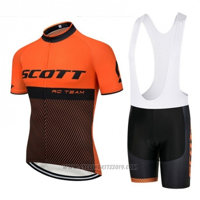 2018 Cycling Jersey Scott Orange and Black Short Sleeve and Bib Short [hua4390]