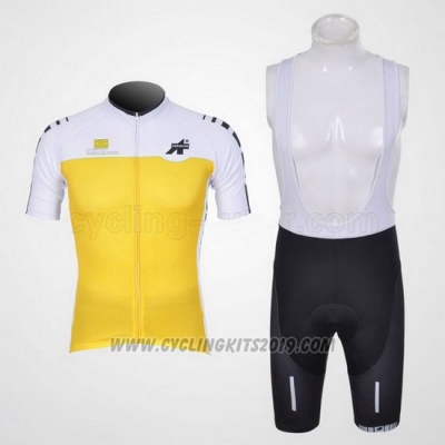 2011 Cycling Jersey Assos White and Yellow Short Sleeve and Bib Short
