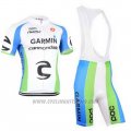 2015 Cycling Jersey Cannondale Green and White Short Sleeve and Bib Short