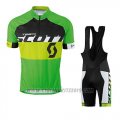 2016 Cycling Jersey Scott Yellow and Green Short Sleeve and Salopette