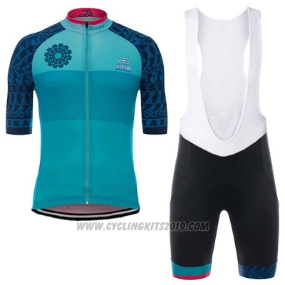 2017 Cycling Jersey Giro D'italy Sardegna Light Blue Short Sleeve and Bib Short