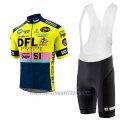 2017 Cycling Jersey Morvelo DFL Yellow Short Sleeve and Bib Short