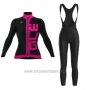 2017 Cycling Jersey Women ALE Pink and Black Long Sleeve and Bib Tight