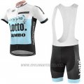 2019 Cycling Jersey Lotto NL-Jumbo Blue White Short Sleeve and Bib Short