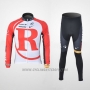 2011 Cycling Jersey Radioshack White and Red Long Sleeve and Bib Tight