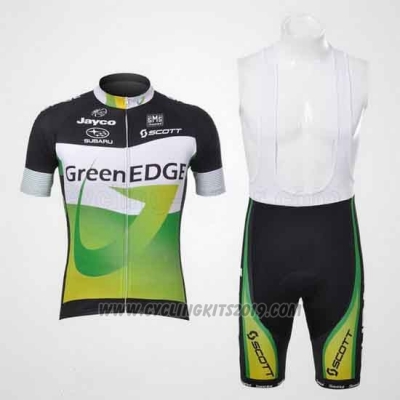 2012 Cycling Jersey GreenEDGE Black and Green Short Sleeve and Bib Short