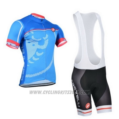 2014 Cycling Jersey Castelli Sky Blue Short Sleeve and Bib Short