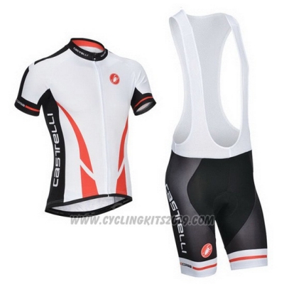 2014 Cycling Jersey Castelli White Short Sleeve and Bib Short
