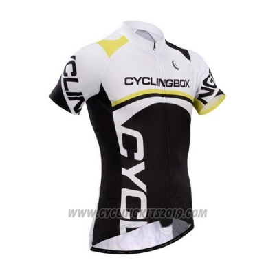2014 Cycling Jersey Fox Cyclingbox Yellow and Black Short Sleeve and Bib Short