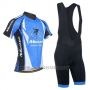 2014 Cycling Jersey Monton Blue and Black Short Sleeve and Bib Short