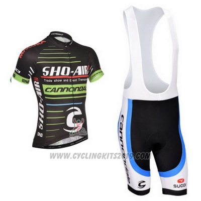 2014 Cycling Jersey Sho Air Cannondale Black and Green Short Sleeve and Bib Short