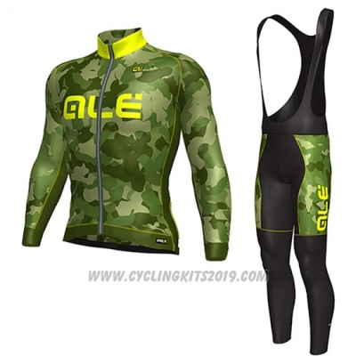 2016 Cycling Jersey ALE Yellow and Green Long Sleeve and Bib Tight