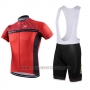 2016 Cycling Jersey Castelli Black and Red Short Sleeve and Bib Short