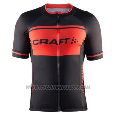 2016 Cycling Jersey Craft Black and Orange Short Sleeve and Bib Short