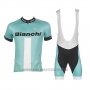 2017 Cycling Jersey Bianchi Green Short Sleeve and Bib Short