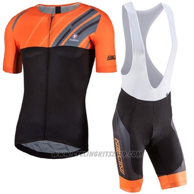 2017 Cycling Jersey Nalini Roma Black and Orange Short Sleeve and Salopette