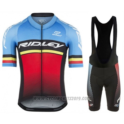 2017 Cycling Jersey Ridley Rincon Blue and Black Short Sleeve and Bib Short