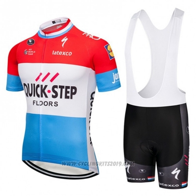 2018 Cycling Jersey Quick Step Floors Red White Blue Short Sleeve and Bib Short