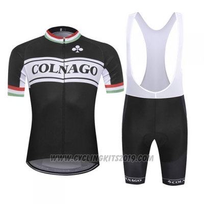 2019 Cycling Jersey Colnago White Black Short Sleeve and Bib Short