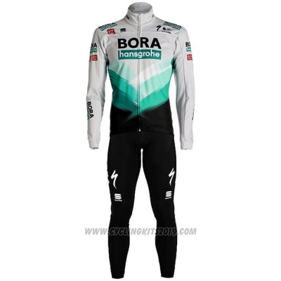 2021 Cycling Jersey Bora-Hansgrone White Long Sleeve and Bib Tight